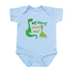 CafePress My Nanny Loves Me Dinosaur - Cute Infant Bodysuit Baby Romper