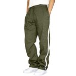 Men's Sweatpants Casual Loose Cotton Sports Pants with Elastic Waist and Drawstring Yoga Jogging Pants with (Green, M)