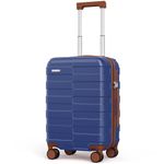 Vipbox Carry On Luggage 20 Inch Hardside (3-Years VIP Service) Small Ultra Lightweight 100% Polycarbonate Durable Travel Suitcase with TSA Lock Spinner Wheels, Classic Blue