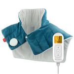 Comfytemp Fully Weighted Neck and Shoulder Heat Pad, 2.2lb Electric Neck Heating Pad with 9 Heating Levels, Auto-Off Timers, Heated Neck Wrap for Muscle, Heated Neck Warmer (Blue)