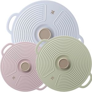 Silicone Lids for Bowl 3 Pack, Microwave Splatter Cover with 3 Sizes Reusable Heat Resistant Lids Fits Bowls, Plates, Pots, Pans, Skillets, Stove Top, Oven, Fridge Dishwasher Safe