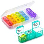 Large 7 Day Pill Organizer Weekly, Chrxbei Daily Medicine Container 3-Times-a-Day, Medication Holder for Vitamins, Fish Oils, Supplement, Deep Pills Planer for Elderly and Family - Morning Noon Night