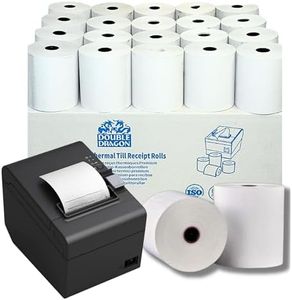 Double Dragon, 80 x 80 mm Premium Thermal Paper Till Receipt Roll for EPOS Printer, POS Terminal, Cash Register [Pack of 40]