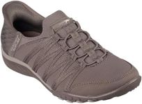 Skechers Women's Hands Free Slip-Ins Breathe-Easy - Roll-with-Me Sneaker, Dark Taupe, US 9.5