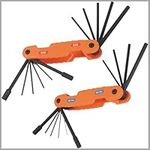 Klein Tools 70552 Pro Folding SAE and Metric Hex Key Set, 21-Key, Allen Wrench Tool with High-Leverage Blades, 2-Pack