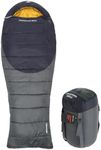 Eurohike Adventurer 300 XL Sleeping Bag with Extra Length and Width for Adults, Teens, 1 Person, 3 Season, Mummy, Portable, Indoor & Outdoor Use, Camping, Hiking, Backpacking, Compression Bag, Grey