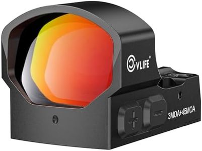 CVLIFE BearMight M03 Auto-Brightness Red Dot Sight for RMS/RMSc, 3MOA Dot & 45MOA Circle Open Reflex Optics for Compact Pistol, 5000G Shockproof Motion Awake Scope with Adapter for RMR/MOS/Picatinny