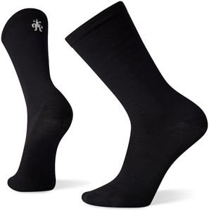 Smartwool Men's Classic Hike Zero Cushion Liner Crew Sock – Moisture-wicking, Odor-resistant Merino Wool Socks for Hiking, Camping, Walking & Hunting – Made in USA - S, Black