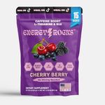Candy Crystals Energy Packets, Energy Booster, Pre-Workout Energy Packets, No Water Needed, Supports Focus, Mood, and Clarity (15 Sachets, Cherry Berry)