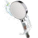 Shower Head, Newentor High Pressure Shower Heads with 6 Modes Large Shower Head Filter Full Coverage Good for Hair and Skin Washing Living in Hard Water