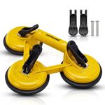 TOMAHAWK® TGSC 3 Glass Vacuum Suction Cup with Aluminium Handle for Lifting and Moving Heavy Glass Sheets, Body Panels, Metal, Window Panes, Marble – 3 Head Glass Lifter Puller, Pack of 2
