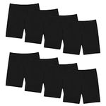 Witwot Girls Cycling Shorts 8 Pack Breathable Dance Bike Shorts Playground PE Shorts for Girls Kids Black 8-10 Years