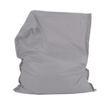 Bean Bag Bazaar Giant Outdoor Bean Bag, Grey, Outdoor Floor Cushion with Water Resistant Fabric, Large Beanbag with Filling Included, 180cm x 140cm, Sun Lounger, Garden Chair, Garden Seating