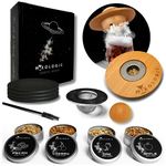 MIXOLOGIC Cocktail Smoker Kit with 4 Types of Wood Chips, Brush and 4 Glass Covers, Old Fashioned Cocktail Kit, Whisky Smoker for Drinks, Whiskey Smoke Infuser, Mens Gifts for Boyfriends Dad Husband