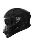 HEADFOX N2F Sharp Smart Bluetooth Full Face Helmet for Man & Women for Bike with Dual Visor, Aircraft Light, Noise Cancellation, Voice Assistance & GPS (Glossy Black, L-60 CM)