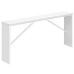 MAHANCRIS Console Table, 158cm Long Sofa Table Behind Couch, Narrow Entryway Table, Farmhouse Dining Table with Angled Metal Frame, Industrial Console Table for Entryway, White CTWT15801