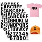 5 Sheets 215 Pieces Iron on Letters and Numbers for Clothing, 2 Inch Iron on Vinyl Letters, Heat Transfer Letters with A-Z PU Alphabets Letters 0-9 Iron on Numbers Alphabet Sticker (Black)