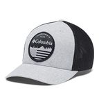 Columbia Unisex Mesh Ball Cap, Columbia Grey Heather/Black/Flag, Large/X-Large