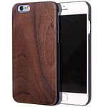 iPhone 6 / 6S Case Wood | Real Walnut Wooden Backplate with Polycarbonate Protective Bumper and Shock Absorbing Rubber Coating for Optimal Protection GOWOOD Canadian