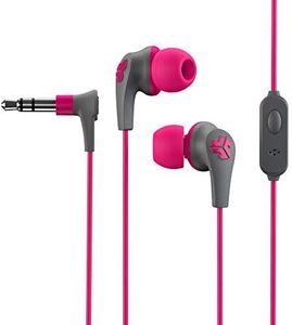 JLab JBuds Pro Signature Earbuds, Pink, Titanium 10mm Drivers, Music Controls, Universal Mic, Custom Fit with Cush Fins