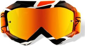 NENKI Youth Kids Dirt Bike Goggles, Kids Motocross Goggles OTG MX ATV Motorcycle Goggles Off Road Glasses with Anti Fog 100% UV Protection Lens,Orange Tinted Lens