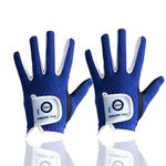 FINGER TEN Golf Gloves for Kids Junior Youth Toddler Boys Girls, Left Right Handed S M Large XL Size, Durable Quick Dry White Blue Red Yellow Extra Value 2 Pack Set(Blue,Large, Worn on Left Hand)