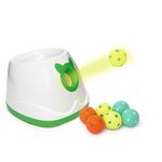 PALULU Automatic Ball Launcher for Dogs, 4 Range Mode, Including 6 2-inch Balls, Suitable for Small to Medium Sized Dogs (Green)
