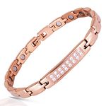 Smarter LifeStyle Sparkling Titanium Magnetic Therapy Bracelet for Women, Pain Relief for Arthritis and Carpal Tunnel - Magnetic Bracelets for Women, Womens Magnetic Bracelet (Rose Gold)