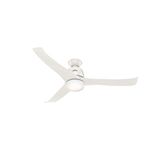 Hunter Fan Harmony, 137 cm, Indoor Ceiling Fan with light and Handheld remote, Fresh White Finish, 3 Reversible Blades in Fresh White, Ideal for Summer or Winter, Model 50626