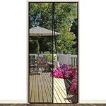 Magnetic Fly Screen Door, EGNBU Anti Mosquito Fly Curtain Door Screens Nets, Top-to-Bottom Seal Snaps Shut Automatically, Keep Fresh Air in&Bugs Out, Install Without Drilling (90x210CM） Black