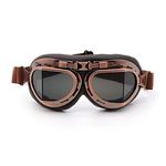 kucehiup Vintage Aviator Goggles Motorcycle Goggles (Copper frame Smoke lenses)