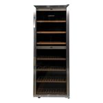 Carysil 120-Bottle Wine Chiller, Free Standing, Dual Cooling Zone (3°C-12°C White Wine & 12°C-20°C Red Wine), Adjustable Wooden Shelves with Toughened Glass Door, LED Display, Ideal for Home