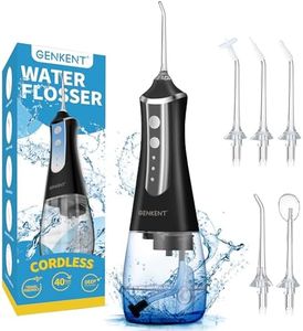 Water Dental Flosser Teeth Pick Portable Cordless Oral Irrigator Rechargeable Travel Irrigation Cleaner Waterproof Electric Waterflosser Flossing Machine for Teeth Cleaning (Black)