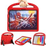 Lainergie New iPad 10Th Generation Case For Kids 10.9 Inch 2022,iPad 10.9 Case 10Th Generation Lightweight Shockproof Kids Friendly Cover With Handle Kickstand For 10.9" iPad 10Th Gen 2022,Red