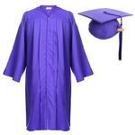 Newrara Graduation Gown Cap Tassel Set (XXXX-Large 63(6'6"-6'8"), Purple)