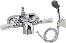 3-3/8" Tub Mount Chrome Clawfoot Bathtub Faucet With Hose And Spray #11520-1385