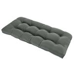 LOVTEX Tufted Bench Cushions for Outdoor Furniture Waterproof, 48 x 18 inches Patio Swing Cushions Grey - Overstuffed Indoor/Outdoor Loveseat Cushions with Round Corner