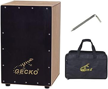 GECKO Cajon BOX Drum-Wooden Percussion Box musical instrument bass drum box acoustic box drum beat box with Internal Adjustable Guitar Strings cajon drum set package
