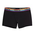 TomboyX 4.5" Trunks, Micromodal Boxer Briefs Underwear, All Day Comfort (XS to 4X), Black Rainbow, XL