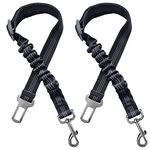 Xundefeng 2x Black Dog Seat Belts for Cars UK Dog Car Harness Seat Belt Dogs Seatbelt Clip Lead