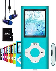 MP3 Player / MP4 Player, Hotechs MP3 Music Player with 32GB Memory SD Card Slim Classic Digital LCD 1.82'' Screen Mini USB Port with FM Radio, Voice Record (Blue)