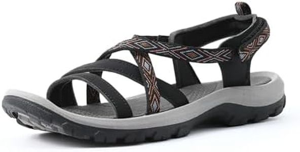 YYNUDA Women's Hiking Sandals Adjustable Straps Arch Support Flat Outdoor Water Shoes Quick Dry Non Slip Traction Trail