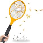 Electric Fly Zapper Electric Bug Zapper Mosquito Swatter 1500V 3-Layer Safety Mesh for Indoor and Outdoor Pest (Buff)