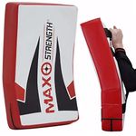 MAXSTRENGTH Professional Strike Shield for Kickboxing Training | Curved Muay Thai Kicking Pad, Strike Body Shield | Great for MMA, Martial Arts, Karate, Taekwondo, Workout (Max Printed (Single))