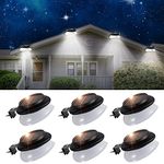 SMY Lighting Solar Gutter Lights Outdoor, Upgrade LED Solar Gutter Lights with Adjustable Bracket, IP55 Waterproof Solar Fence Lights for Patio Fence, Garden, Wall, Yard(6pcs, Pure White)