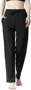 Leapstride KOLP1076-A Women's Track Pant with Back Zip Pocket Black