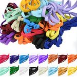 OTTYMO 16 Colors 5 Meters Elastic Band Wide Flat Elastic Band Braided Elastic Bands Colorful Elastic Rope/Elastic Cord for Sewing, Waistband, Haberdashery, Clothing, Arts and Crafts (1/4 Inch Wide)