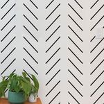 PINKIPO®, Simple Herringbone, (16"x40") XL Stencil, Large Wall Stencil, Modern Geometric Wall Stencils for Painting, Stencils for Walls, Chevron Wall Stencil Pattern