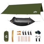 Night Cat Camping Hammock with Mosquito Net and Tarp Lightweight Portable Hammock with Straps for Outdoor Travel Hiking Backpacking