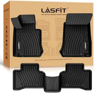LASFIT Floor Mats Fits for Mercedes Benz GLC 2016-2022, Custom TPE Floor Liners, All Weather Guard, 1st & 2nd Row, Black